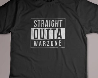 Straight Outta Warzone - pour le joueur COD, streamer - Cadeau pour petit ami ou petite amie T-shirt unisexe à manches courtes