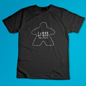 I love my wife almost as much as Board Games - Funny upside down joke for married couples who love Board Games | Short-Sleeve Unisex T-Shirt