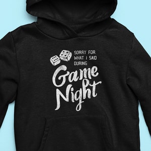 Przepraszam za to co powiedziałem podczas wieczoru gier - Bluza z kapturem Funny Game Night - Prezent dla niego - Prezent dla niej - Bluza z kapturem unisex z polaru