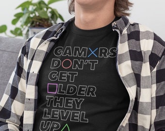 Les joueurs ne vieillissent pas, ils MONTENT DE NIVEAU - Jeux d’arcade vidéo Nerdy Geek Humour drôle - T-shirt unisexe à manches courtes