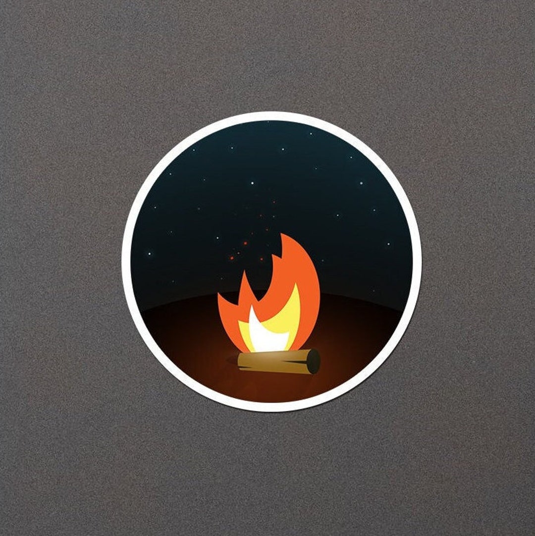 Campfire Sticker, Outdoor Enthusiasts Premium Decal, Camping Lover ...