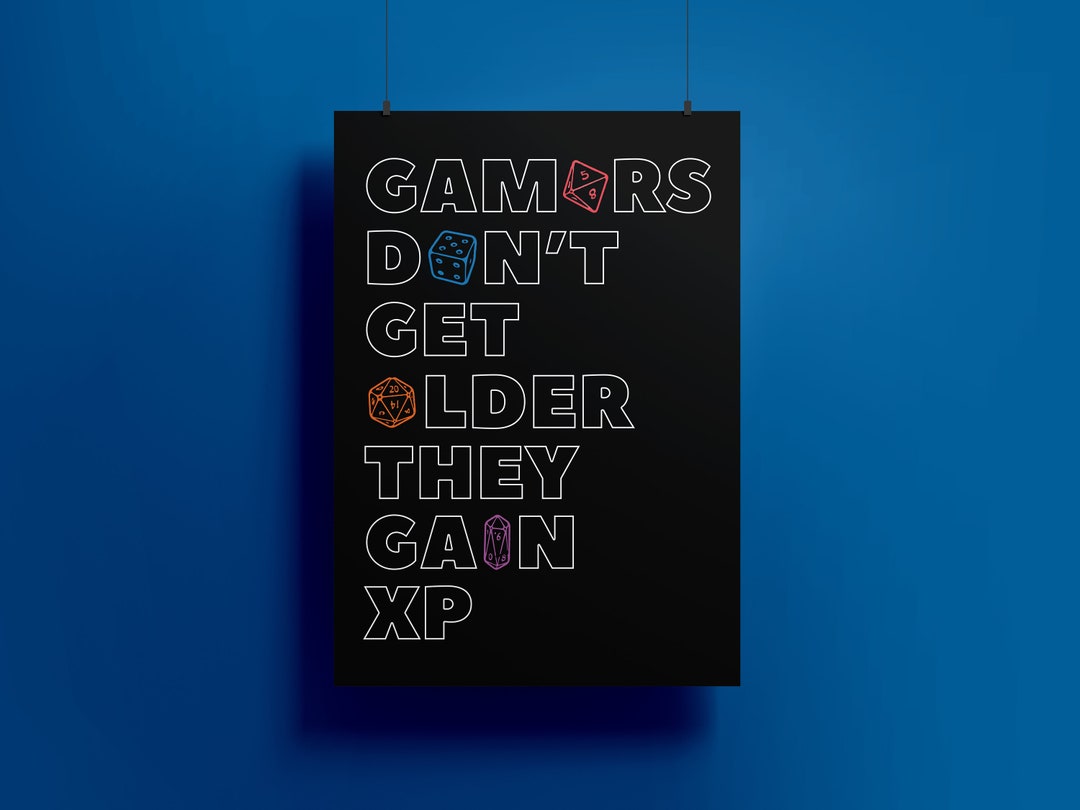 Instant Digital Download - Gamers Don't Get Older They Gain XP | Funny ...
