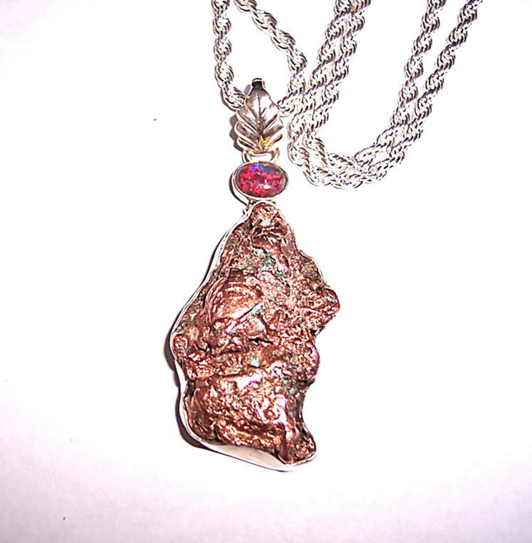 Michigan Copper Nugget Necklace, Sterling Silver Bail, FREE 24