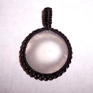 Natural Solar Eye Quartz Macrame Pendant! E409