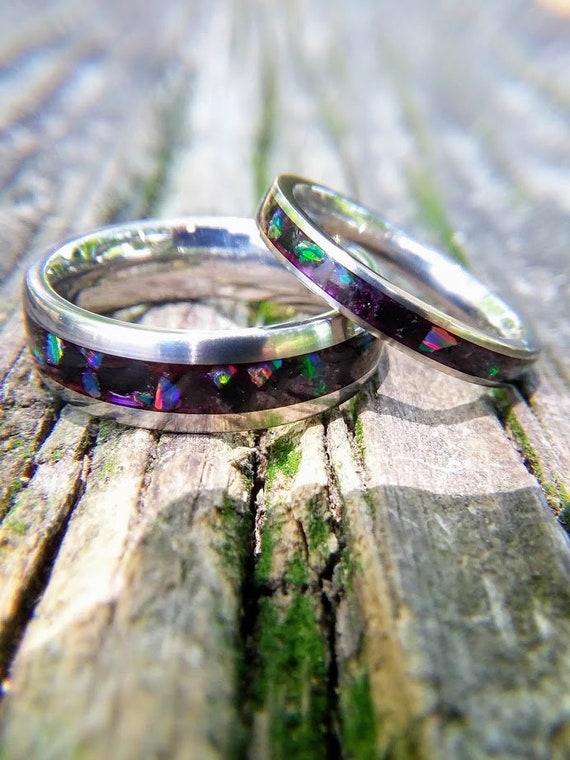 Black titanium wedding band sets deals