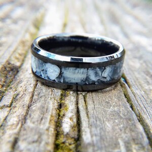 Black Ceramic and Moonstone Wedding Band Black Ceramic Ring - Etsy