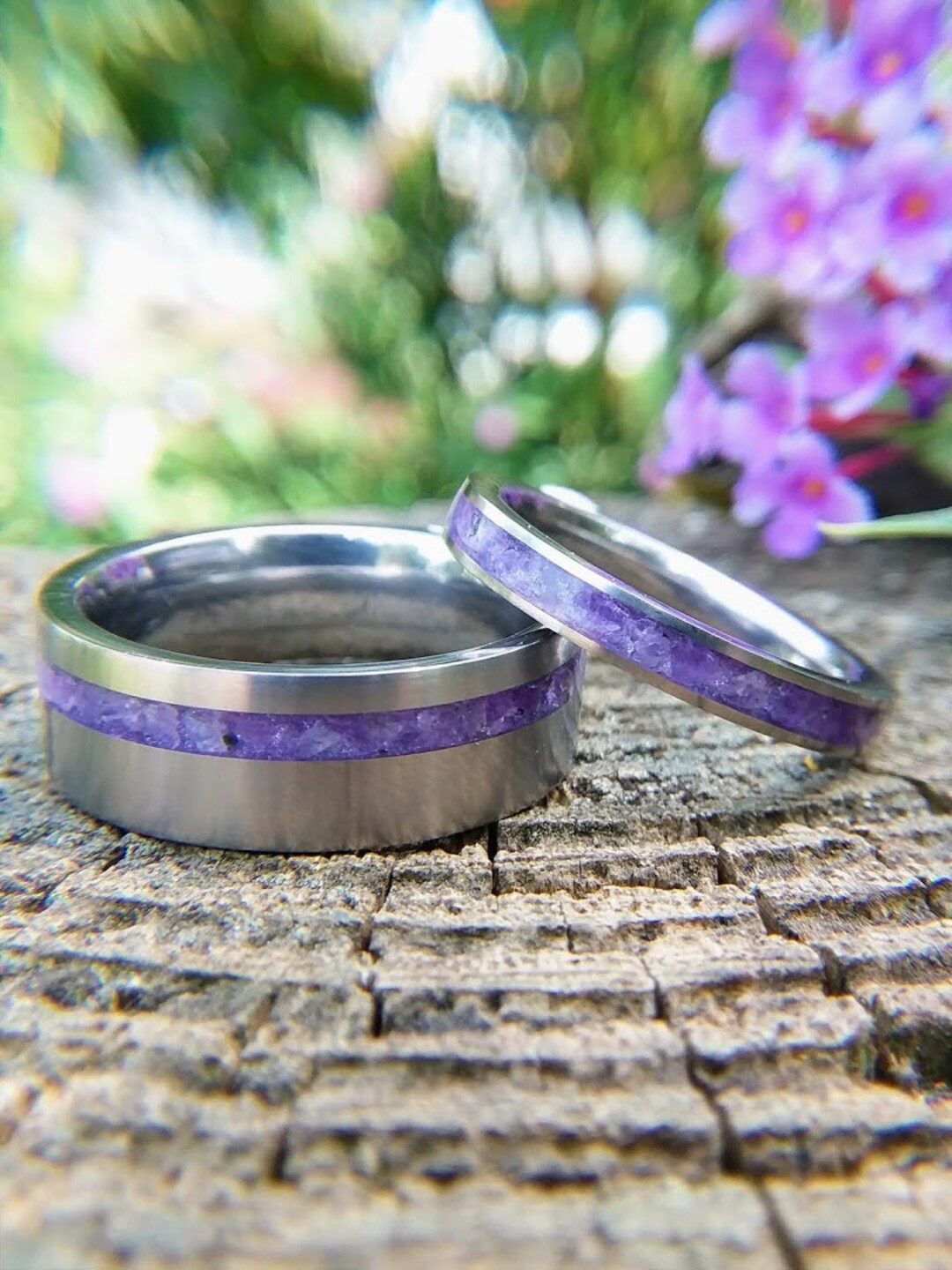 Purple wedding band best sale