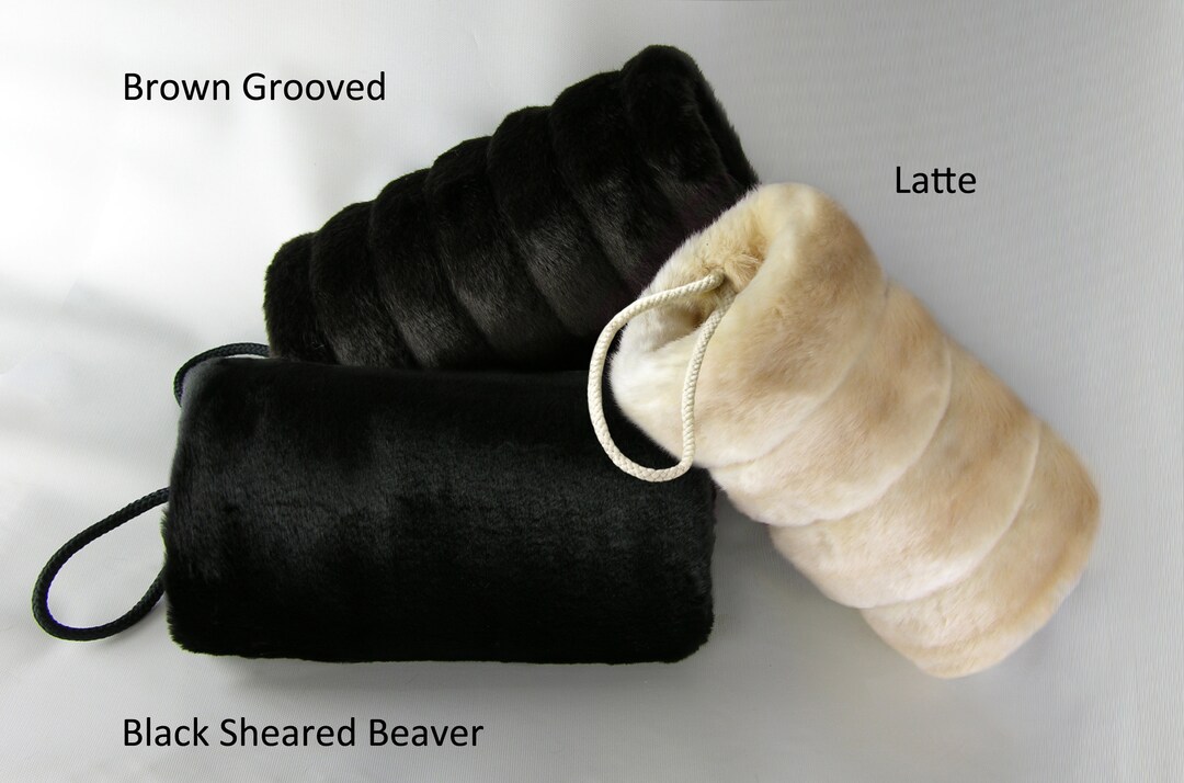 Faux Fur Muffs FUR INSIDE & OUT Black Brown and More Faux Fur Muff Fake