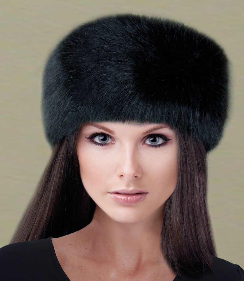 Luxury Faux Fur Headband BLACK FOX Fur Headband / Neck Warmer Etsy