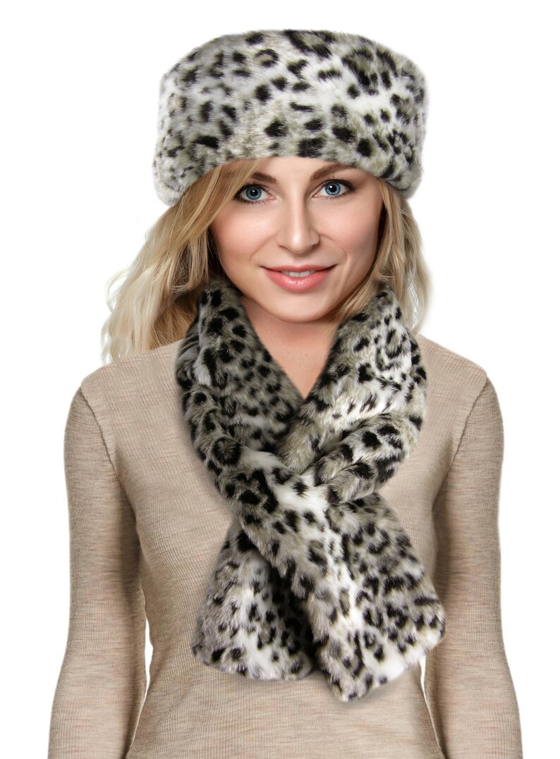 Faux Fur SCARF SET Faux Fur Headband and Scarf Set 2 Piece Etsy