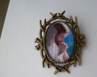 Broche épingle En Bronze Avec Cabochon Versailles - Diamètre 25mm, Neuve Sans Emballage