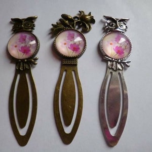 20 mm rosa Blumen-Cabochon-Lesezeichen, Minipreis