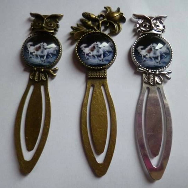 Marques pages cabochon 20mm chevaux blancs prix mini