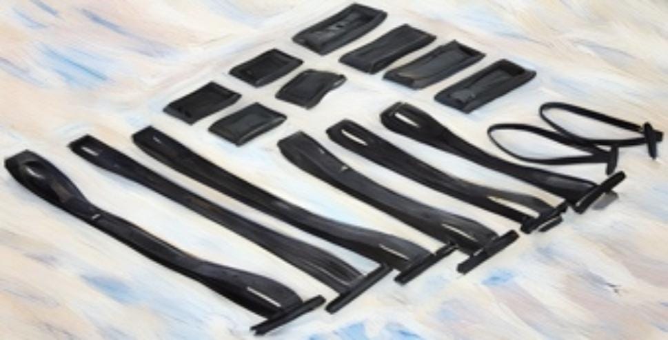 Heavy Duty Custom Rubber Bands Pack, 16 Bands  8 Black EPDM Rubber bands and 8 items like Clay Molds Ceramic & Pottery Supplies