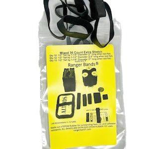 Heavy Duty Custom Rubber Bands Ranger Bands® Mixed 36 Count Extra Stretch EPDM Rubber items like Clay Molds Ceramic & Pottery Supplies