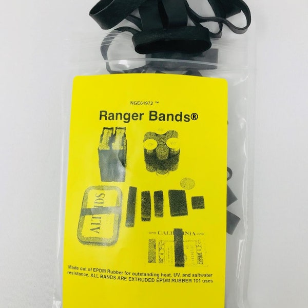 Heavy Duty Custom Rubber Bands Ranger Bands® Mixed 36 Count Extra Stretch Made from EPDM Rubber for  binding items Made in the USA NGE61972™