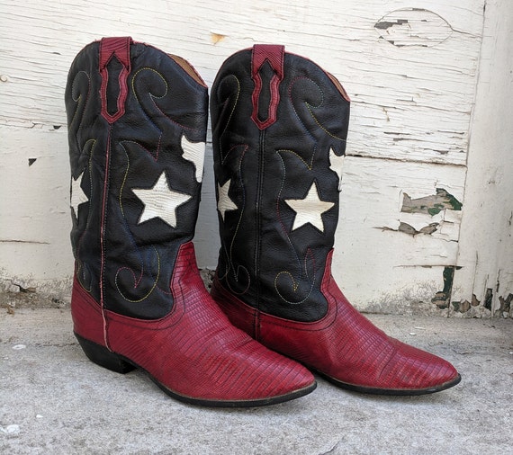 red white and blue cowboy boots womens