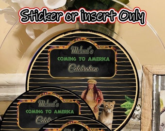 Party Plate Custom Stickers |Fits Clear plastic 9/10&quot; dinner or 7&#39; dessert plates|Please read description|Send message for sample printable