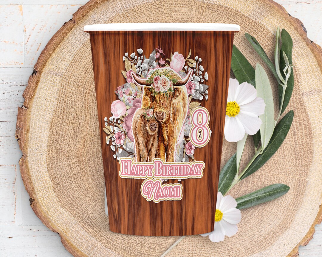 Highland Cow Cups|party Cups|party Paper Cups|cow Theme|9oz|disposable ...