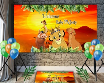 Simba Baby Shower Backdrop, Custom Colors