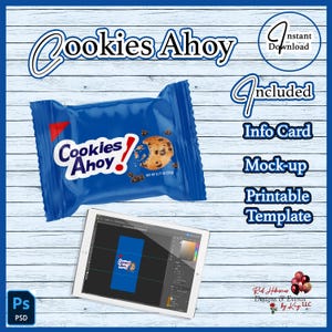 Cookie Ahoy - Printable - Mock-up Included - PSD Templates - Events - Birthday - Baby - Treat Table