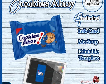 Cookie Ahoy - Printable - Mock-up Included - PSD Templates - Events - Birthday - Baby - Treat Table