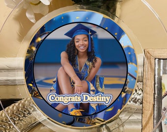 Custom Graduation Image Party Plate| Plastic clear plates| 10 or 7 in size|Birthday Celebration|Disposables Plates|Customize