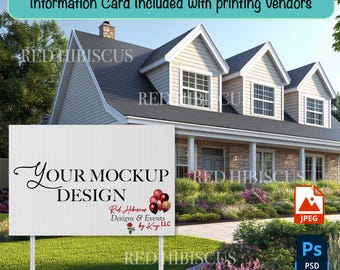 Lawn-Yard Sign Mock-up. - 3 size templates included - Print at your printing center - PSD JPEG Templates - Graduation Sign - Birthday - Baby