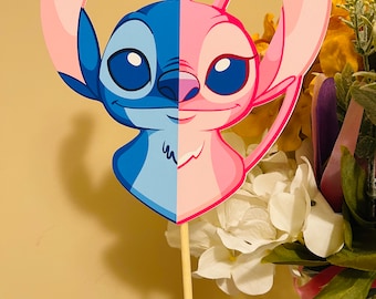 Angel and Stitch Gender Reveal Centerpiece | Party Decor