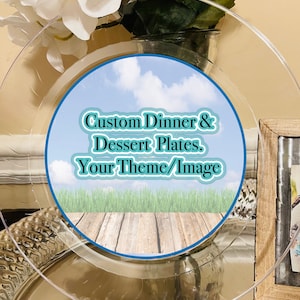 Your Image Party Plate| Hard Plastic clear plates| 9' in size|Birthday Celebration|Disposables Plates|Customize