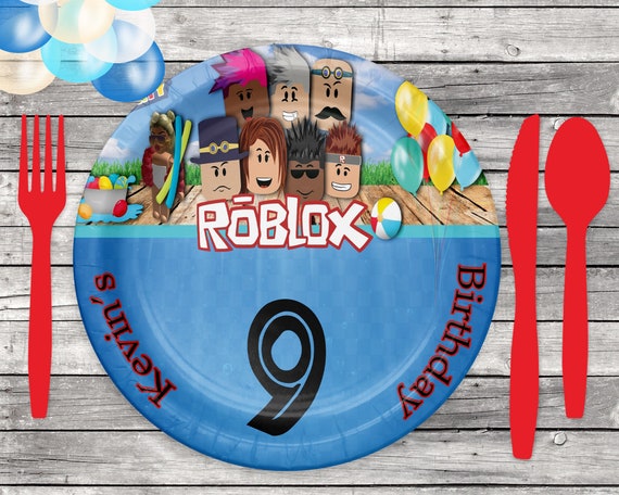 Roblox Theme Paper Plates 9 In Size Etsy - roblox image size