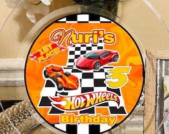 Add your name Hot racing car Image Party Plate| Plastic clear plates| 10 or 7 in size|Birthday Celebration|Disposables Plates|Customize
