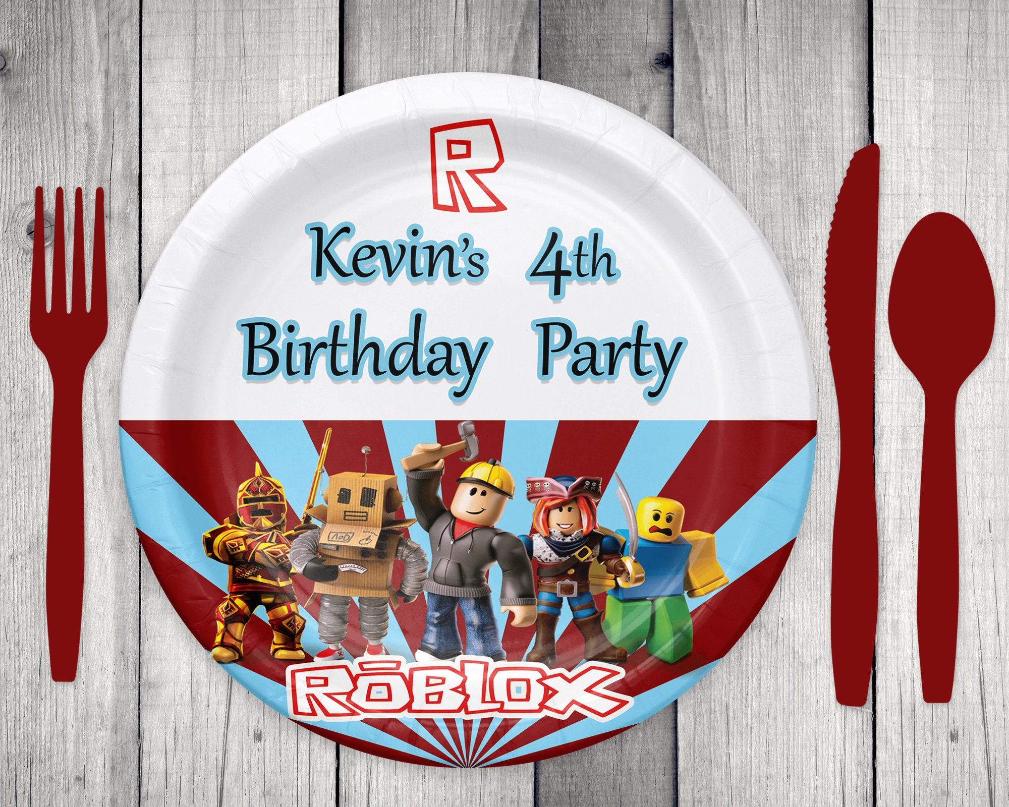 Roblox Birthday Party Paper Plates 9 In Sizebirthday Etsy - roblox lilo and stitch spaceship