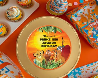 Personalize your Plate/Charger Insert| Kids Party| 8 inch|Birthday Celebration|Disposables Plates|
