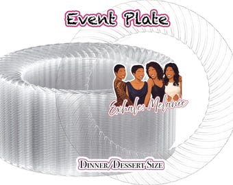 Exhale Girls Night Plastic Plates | Custom Dinner Dessert Plates | Safe to eat on | Sticker is on the backside