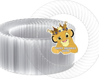 Custom Birthday Lion Image Party Plate| Happy Birthday| 10 or 7 in size|Grad Celebration|Disposables Plates|Fast Shipping