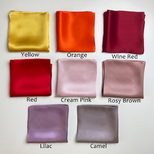100% Mulberry Silk,Pure Silk Solid Color Square Scarf 53cm/21'', 65cm/25'',Gift for Her image 7