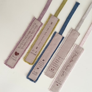 Segnalibro in lino regalo personalizzato per fidanzato, regalo per fidanzata, segnalibro fatto a mano anniversario, regali di Natale per uomo, regali per donna