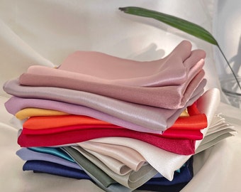 Lenço de seda Mulberry, lenço quadrado de cor sólida, lenço de pescoço de seda pura, presente para ela, 76*76 cm/30"x30"