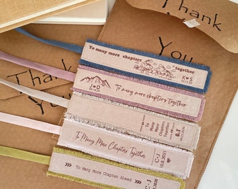 Personalized Engraved Handmade Bookmark, Handwritten Note Bookmark, Linen Anniversary Gift for Him, Custom Gift