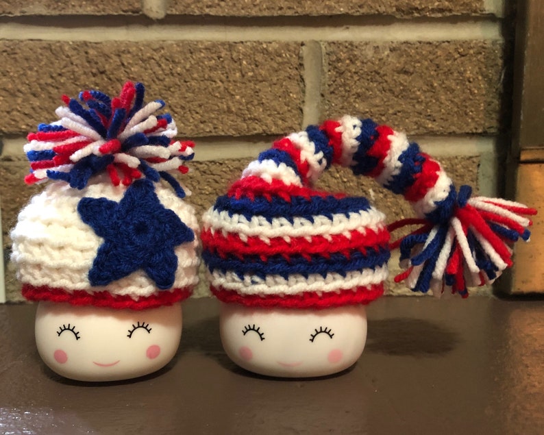 One Pair of Marshmallow Cup Hats Patriotic Themed Etsy