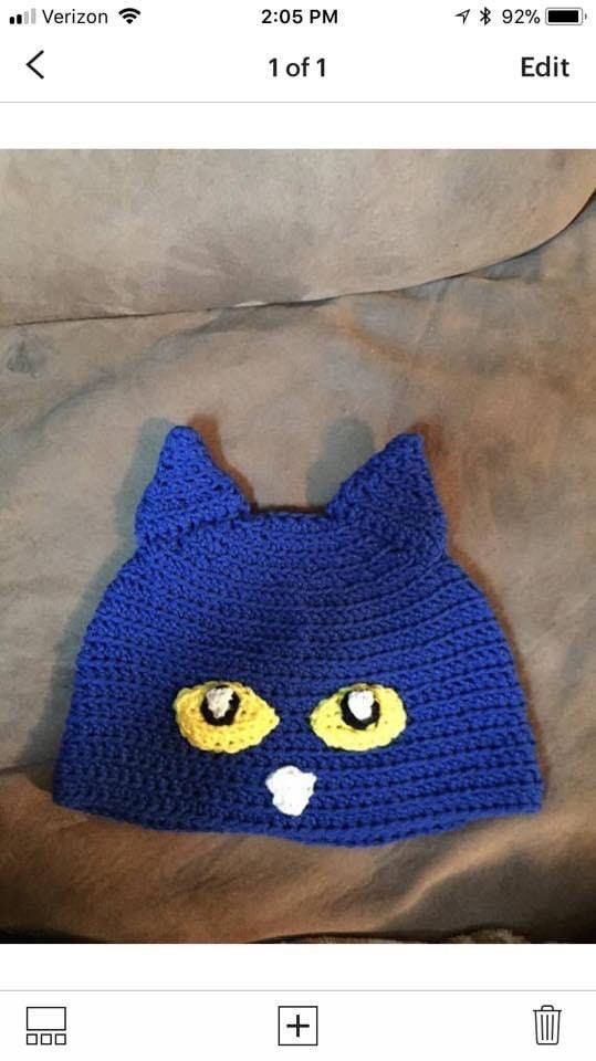 Blue Cat Beanie Straight Girl Hair