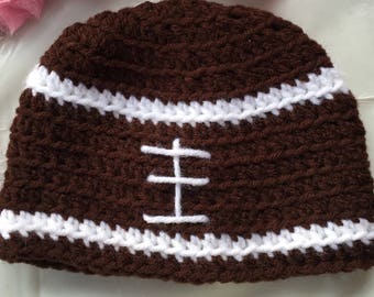 Crochet Football Hat Handmade and Smoke Free