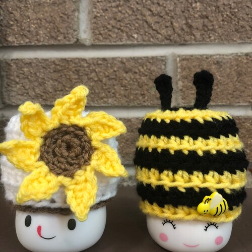 Pair of Bee Marshmallow Cup Hats Etsy