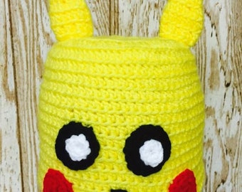 Pikachu inspired crochet hat