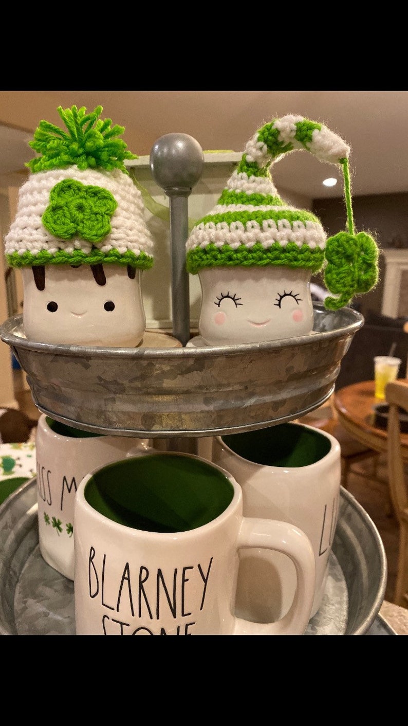 One Pair of Marshmallow Cup Hats St Patricks Day Etsy