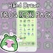 Cute Frog iPhoneWallpaper and Icons Digital Files - Kawaii Frog iPhone Wallpapers - ios 14 Home Screen Icons and Widgets 