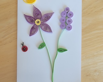 Flower and Butterfly Greeting Card Handmade, Paper Quilling - Etsy