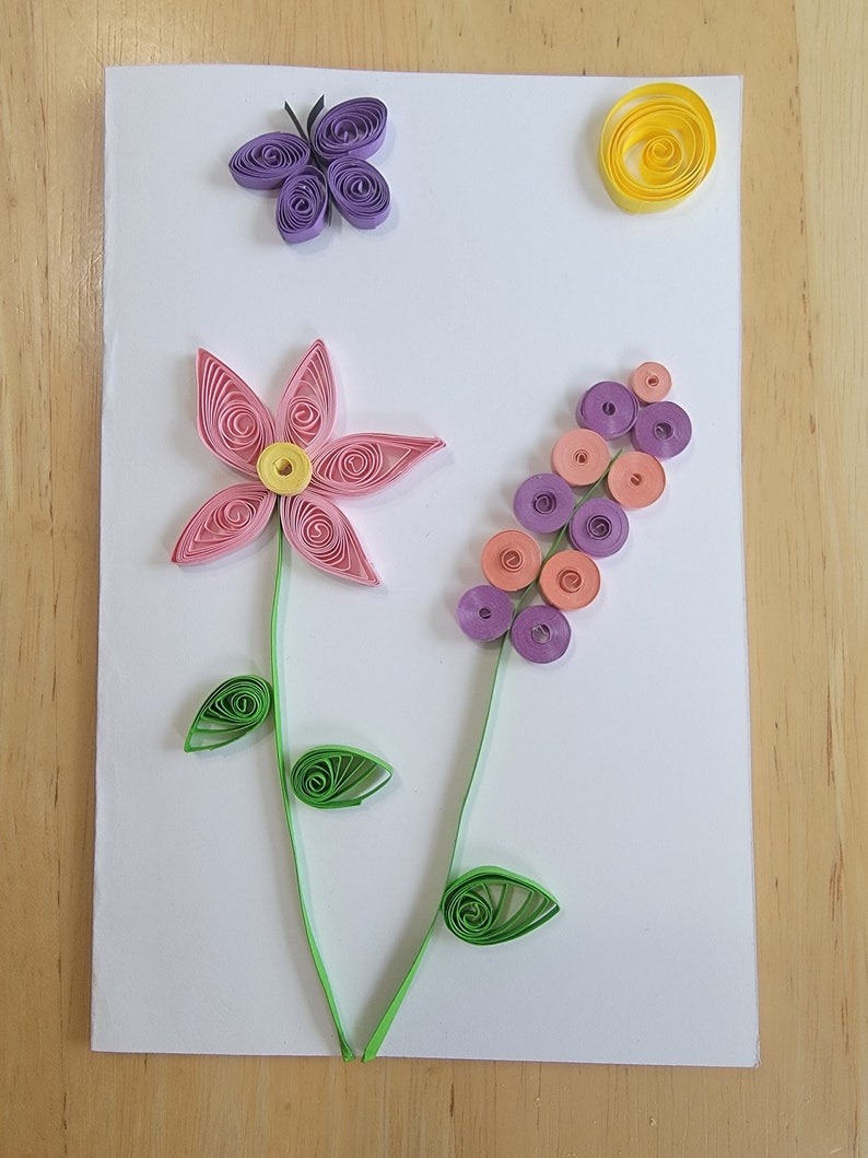 Flower and Butterfly Greeting Card Handmade, Paper Quilling - Etsy