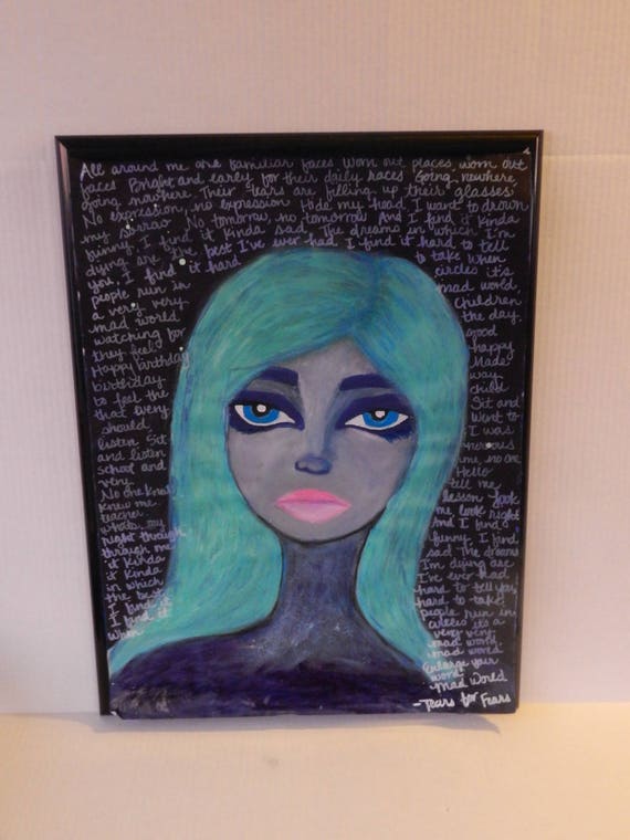 Mad World Mixed Media Wall Art With Song Lyrics Etsy